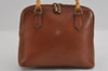 Authentic GUCCI Bamboo 2way Hand Shoulder Bag Purse Leather Brown Junk 2284I