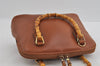 Authentic GUCCI Bamboo 2way Hand Shoulder Bag Purse Leather Brown Junk 2284I