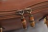 Authentic GUCCI Bamboo 2way Hand Shoulder Bag Purse Leather Brown Junk 2284I