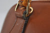 Authentic GUCCI Bamboo 2way Hand Shoulder Bag Purse Leather Brown Junk 2284I