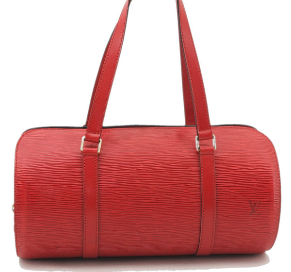 Authentic Louis Vuitton Epi Soufflot Hand Bag Red M52227 LV 2287F