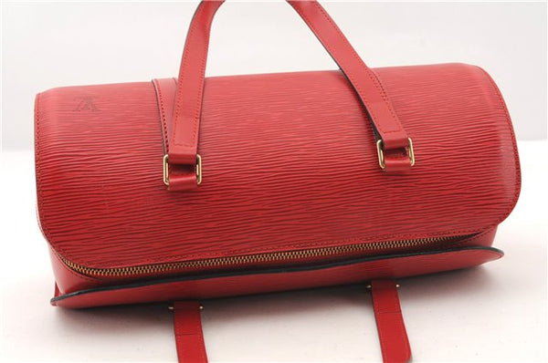 Authentic Louis Vuitton Epi Soufflot Hand Bag Red M52227 LV 2287F
