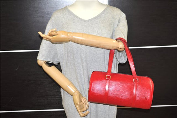 Authentic Louis Vuitton Epi Soufflot Hand Bag Red M52227 LV 2287F