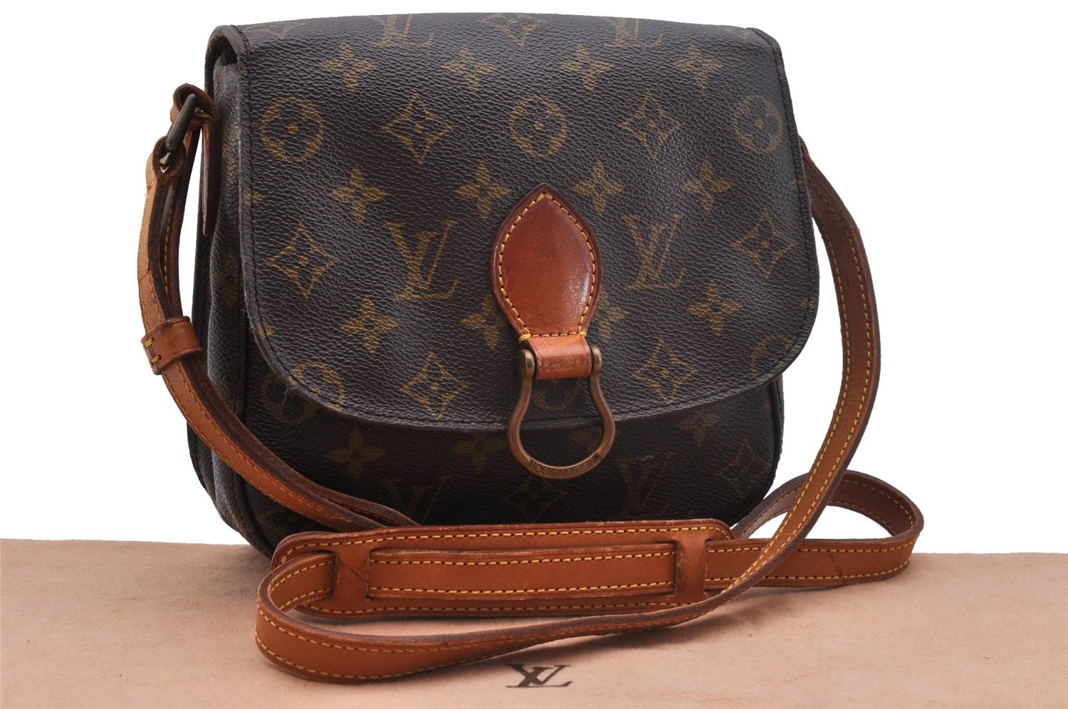 Auth Louis Vuitton Monogram Saint Cloud MM Shoulder Cross Bag M51243 LV 2292D