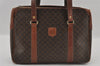 Authentic CELINE Macadam Blason Pattern Hand Bag PVC Leather Brown 2292I