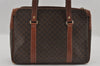 Authentic CELINE Macadam Blason Pattern Hand Bag PVC Leather Brown 2292I