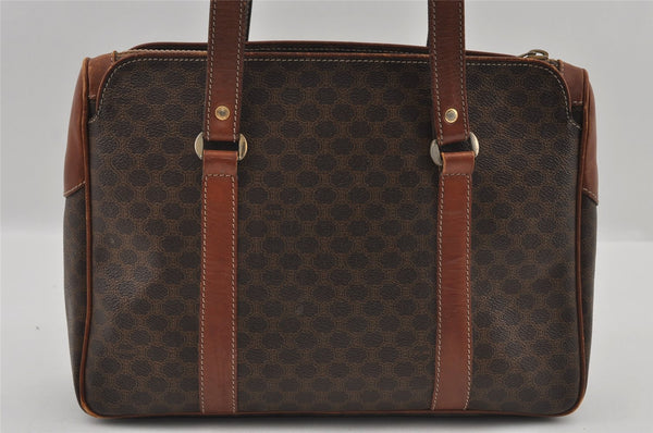 Authentic CELINE Macadam Blason Pattern Hand Bag PVC Leather Brown 2292I