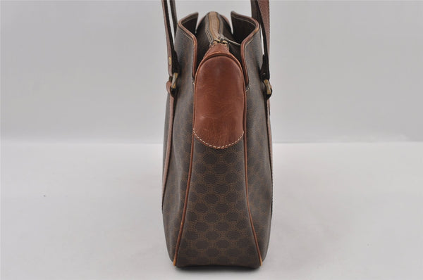 Authentic CELINE Macadam Blason Pattern Hand Bag PVC Leather Brown 2292I