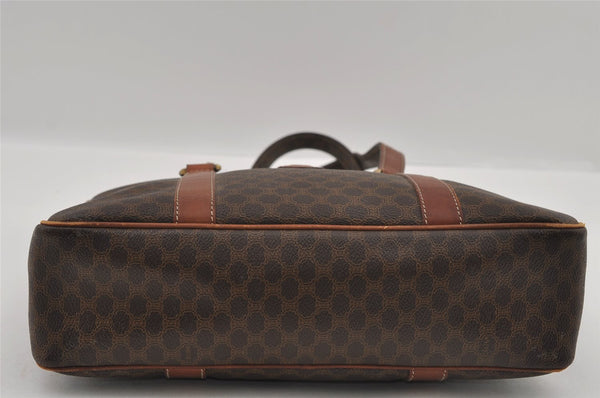 Authentic CELINE Macadam Blason Pattern Hand Bag PVC Leather Brown 2292I