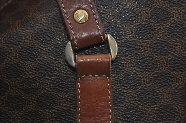 Authentic CELINE Macadam Blason Pattern Hand Bag PVC Leather Brown 2292I