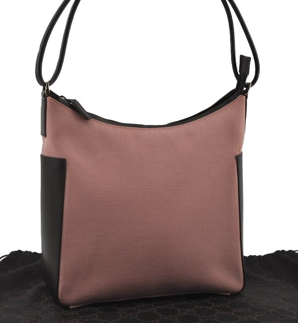 Authentic GUCCI Vintage Shoulder Hand Bag Purse Canvas Leather 77112 Pink 2294I