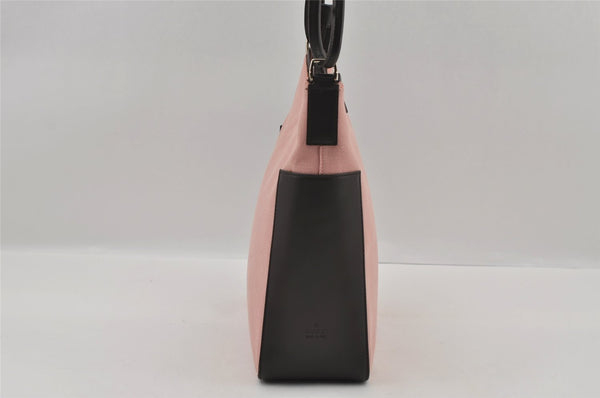 Authentic GUCCI Vintage Shoulder Hand Bag Purse Canvas Leather 77112 Pink 2294I