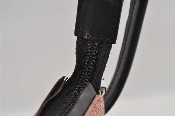 Authentic GUCCI Vintage Shoulder Hand Bag Purse Canvas Leather 77112 Pink 2294I