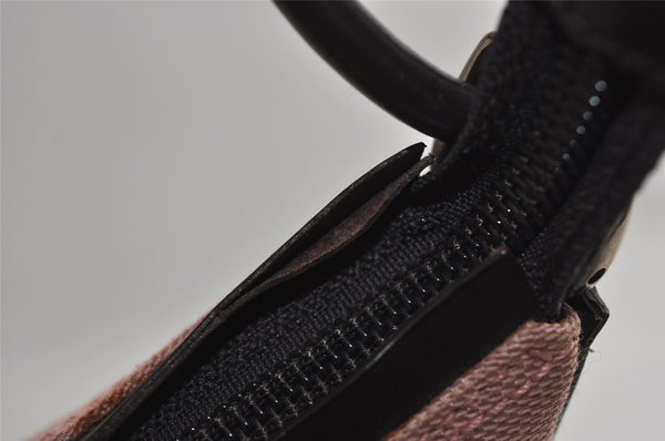 Authentic GUCCI Vintage Shoulder Hand Bag Purse Canvas Leather 77112 Pink 2294I