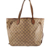 Authentic Louis Vuitton Damier Azur Neverfull MM Tote Bag N51107 LV 2295I