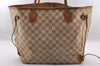 Authentic Louis Vuitton Damier Azur Neverfull MM Tote Bag N51107 LV 2295I