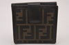 Authentic FENDI Vintage Zucca Bifold Wallet Purse Canvas Leather Brown 2296I