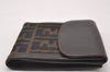 Authentic FENDI Vintage Zucca Bifold Wallet Purse Canvas Leather Brown 2296I