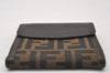 Authentic FENDI Vintage Zucca Bifold Wallet Purse Canvas Leather Brown 2296I