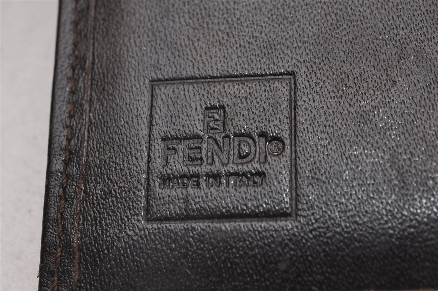 Authentic FENDI Vintage Zucca Bifold Wallet Purse Canvas Leather Brown 2296I