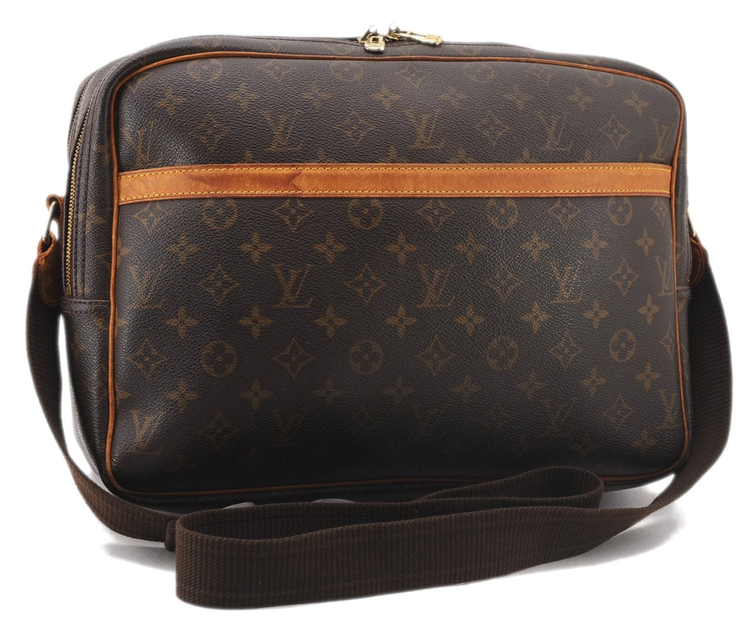 Authentic Louis Vuitton Monogram Reporter GM Shoulder Cross Bag M45252 LV 2299F