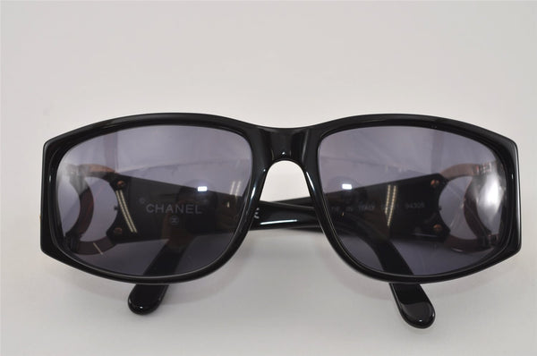 Authentic CHANEL Sunglasses CC Logos CoCo Mark Plastic 02461 Black 2299I