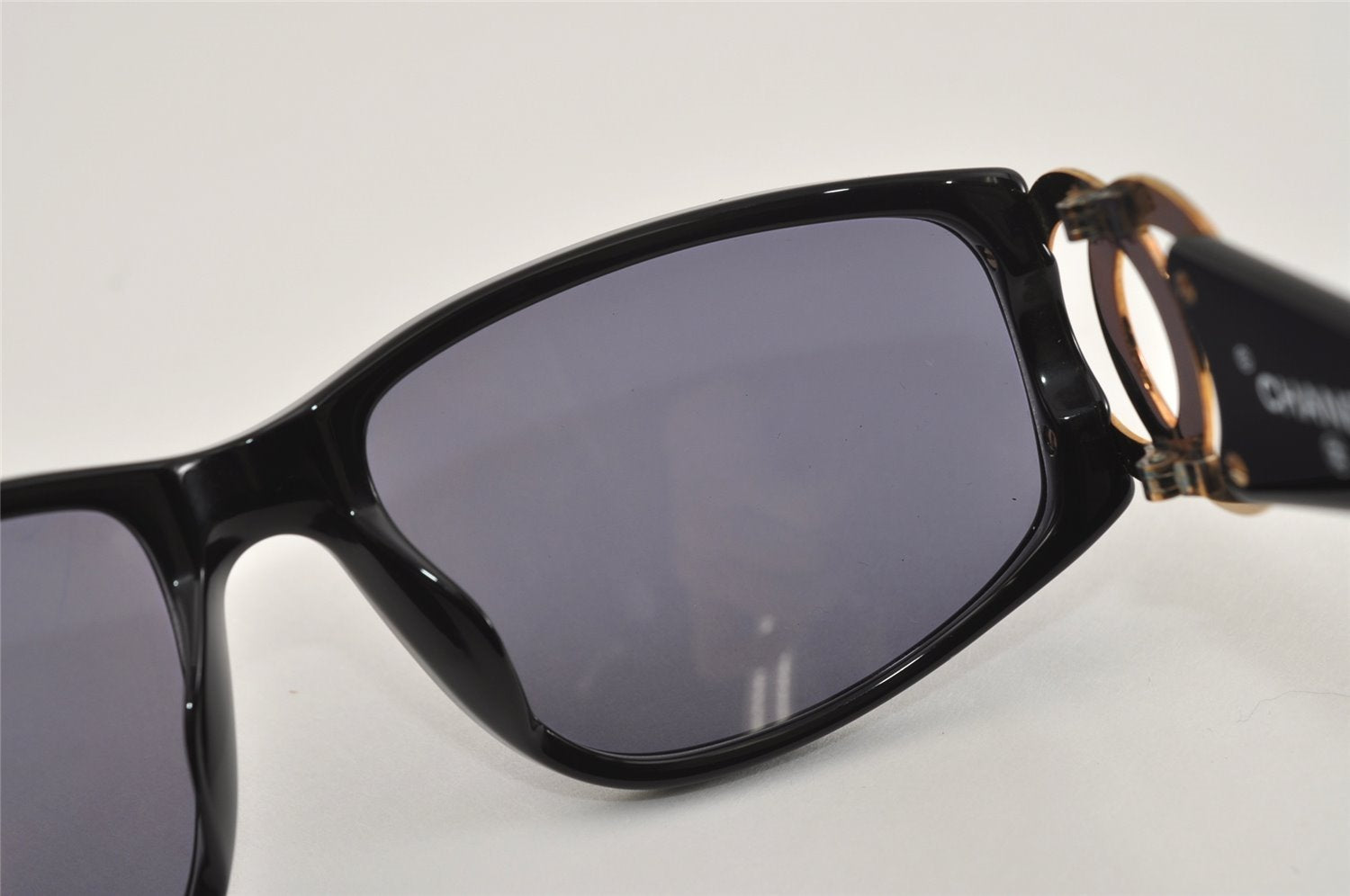 Authentic CHANEL Sunglasses CC Logos CoCo Mark Plastic 02461 Black 2299I