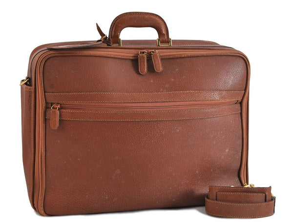 Authentic GUCCI Vintage 2Way Travel Hand Bag Leather Brown 2301C
