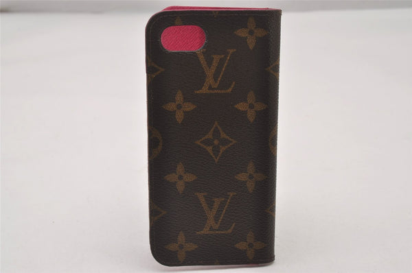 Authentic Louis Vuitton Monogram Folio Iphone 7 8 Case Pink M61906 LV 2302I