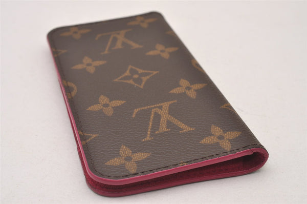 Authentic Louis Vuitton Monogram Folio Iphone 7 8 Case Pink M61906 LV 2302I