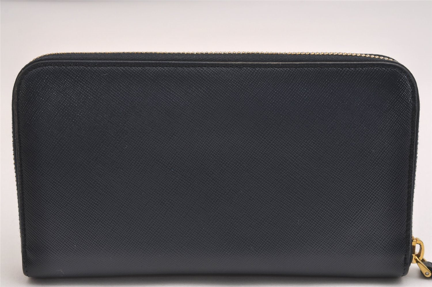 Authentic PRADA SAFFIANO METAL Multic Leather Long Wallet 1M0506 Navy Blue 2304I