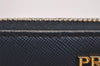 Authentic PRADA SAFFIANO METAL Multic Leather Long Wallet 1M0506 Navy Blue 2304I