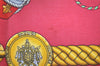 Authentic HERMES Carre 90 Scarf "LES TAMBOURS" Silk Red 2305I