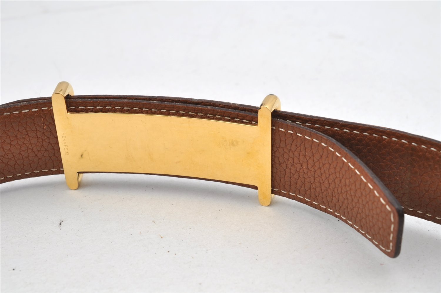 Authentic HERMES Leather Belt Reversible Size 95cm 37.4