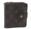 Authentic Louis Vuitton Monogram Compact Zip Bifold Wallet M61667 LV 2307D