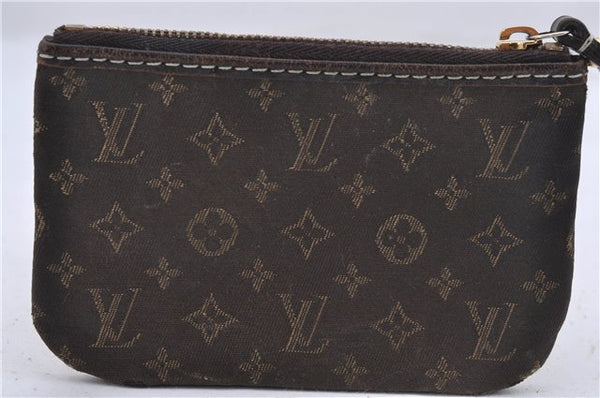 Auth Louis Vuitton Monogram MiniLin Pochette Cles Coin Case M95230 Brown 2309D