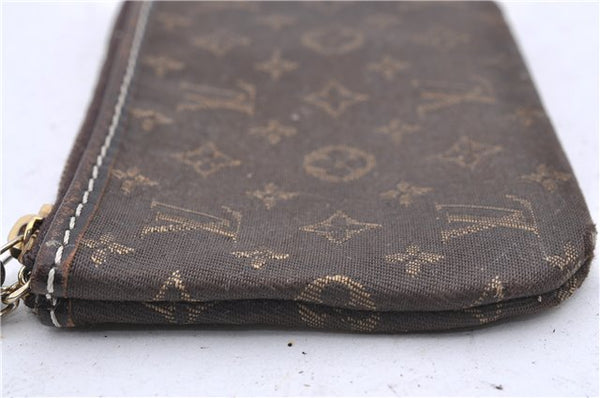 Auth Louis Vuitton Monogram MiniLin Pochette Cles Coin Case M95230 Brown 2309D