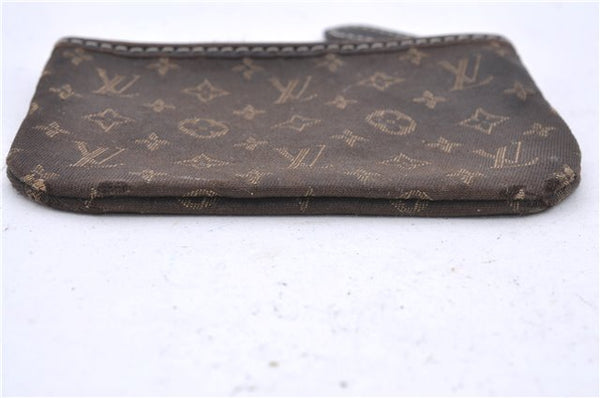 Auth Louis Vuitton Monogram MiniLin Pochette Cles Coin Case M95230 Brown 2309D