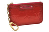 Authentic Louis Vuitton Vernis Pochette Cles NM Coin Purse Red M93637 LV 2309I