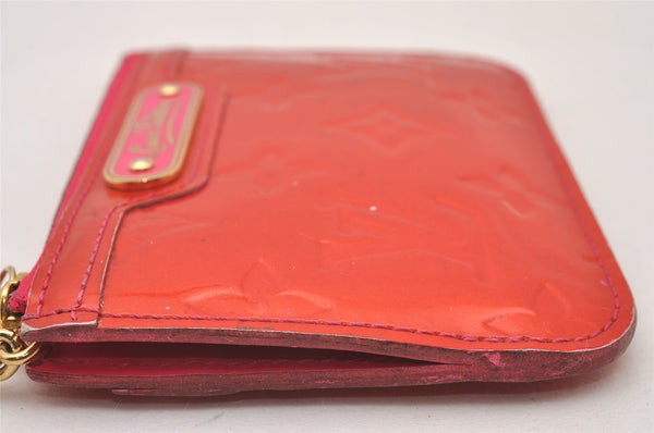 Authentic Louis Vuitton Vernis Pochette Cles NM Coin Purse Red M93637 LV 2309I