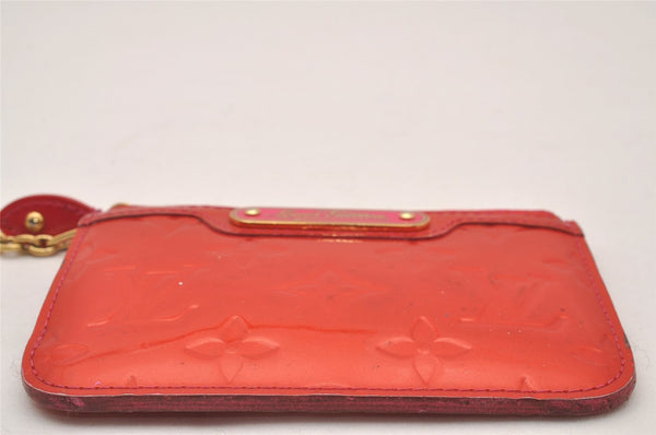 Authentic Louis Vuitton Vernis Pochette Cles NM Coin Purse Red M93637 LV 2309I