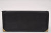 Authentic YVES SAINT LAURENT Vintage Long Wallet Purse Leather Black 2310I