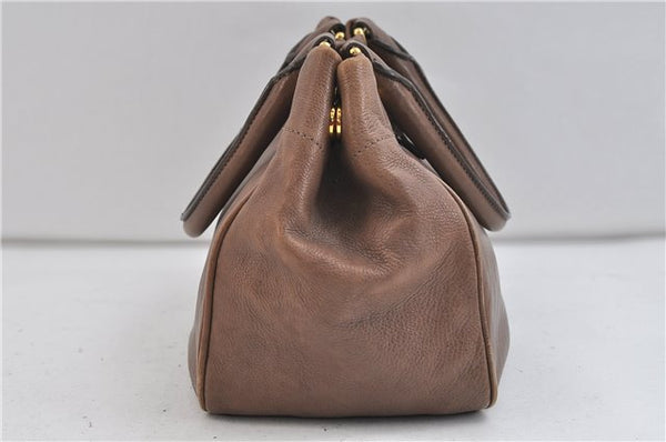 Authentic PRADA GLACE'CALF Leather 2Way Shoulder Hand Bag BN2245 Brown 2311D