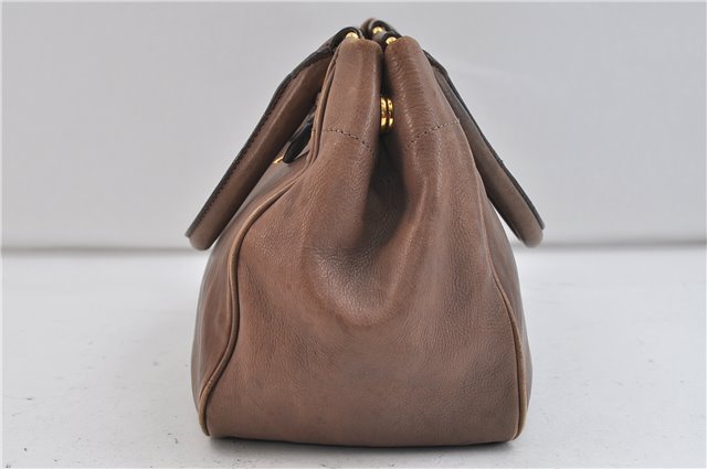 Authentic PRADA GLACE'CALF Leather 2Way Shoulder Hand Bag BN2245 Brown 2311D