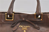 Authentic PRADA GLACE'CALF Leather 2Way Shoulder Hand Bag BN2245 Brown 2311D