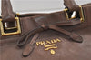 Authentic PRADA GLACE'CALF Leather 2Way Shoulder Hand Bag BN2245 Brown 2311D