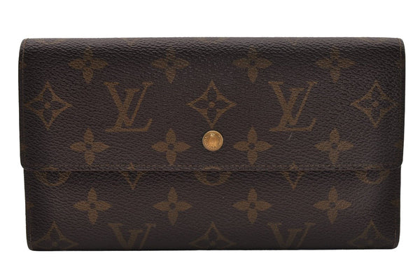 Authentic Louis Vuitton Monogram Porte Tresor International M61215 Wallet 2311I