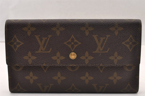 Authentic Louis Vuitton Monogram Porte Tresor International M61215 Wallet 2311I