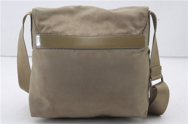 Authentic PRADA Nylon Leather Shoulder Cross Body Bag Purse Beige 2315D