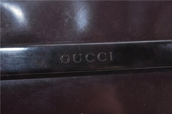 Authentic GUCCI Shoulder Hand Bag Purse Leather Bordeaux Purple 2317D